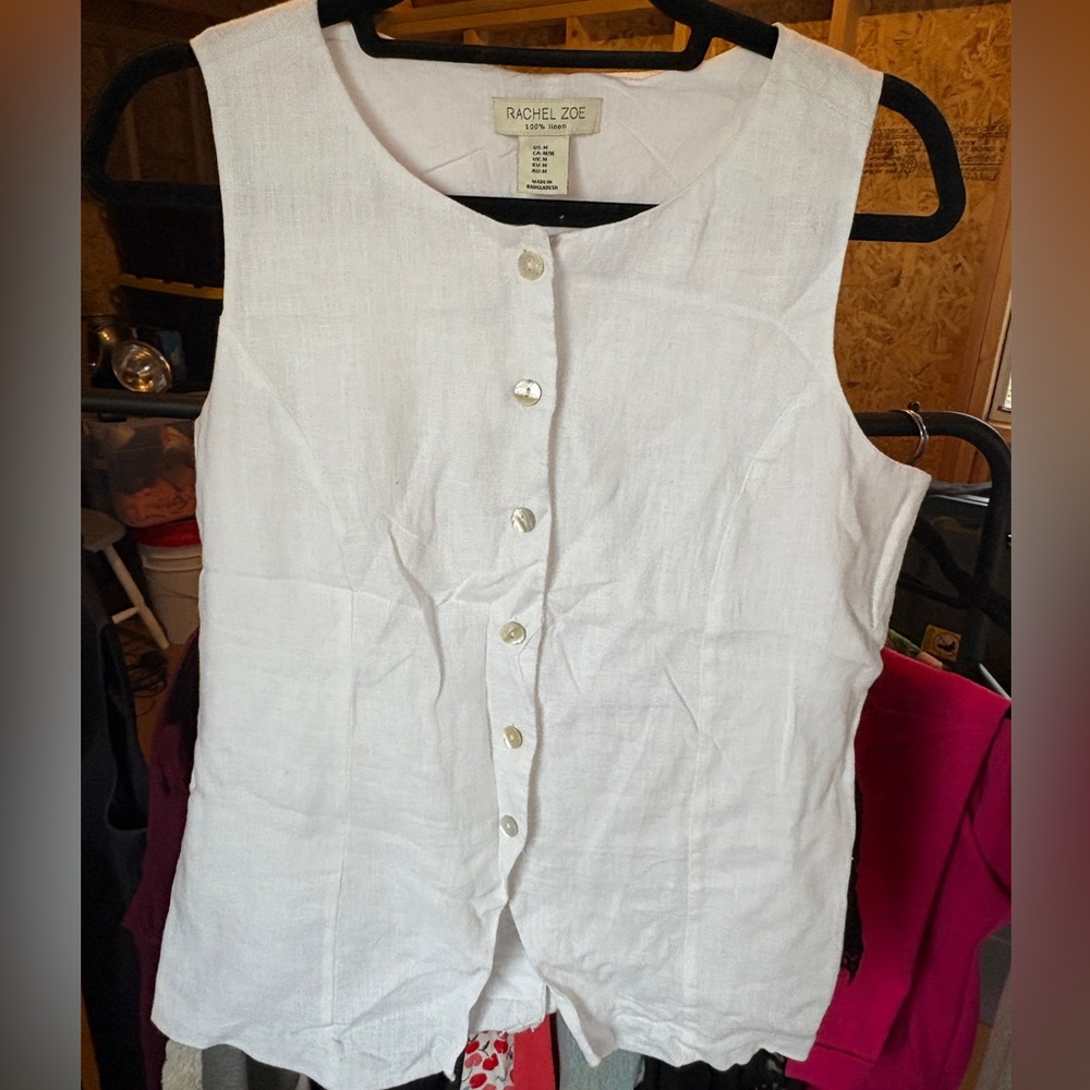Rachel Zoe White Button Down Women's Shirt